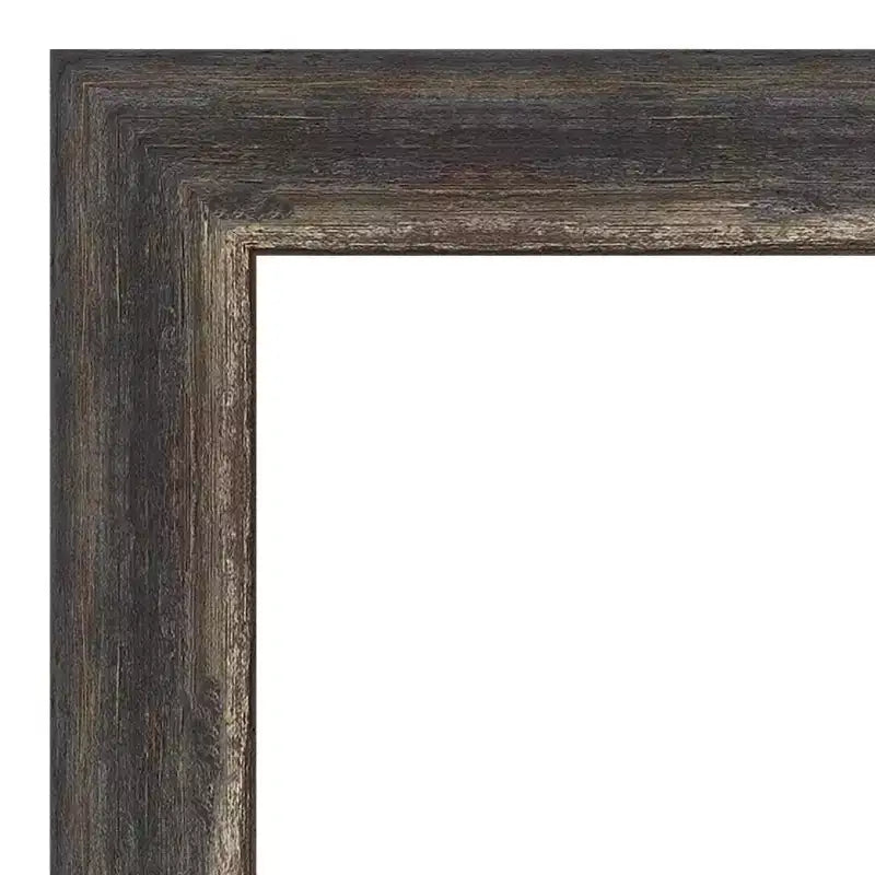 22" x 28" Bark Rustic Char Narrow Framed Wall Mirror Brown