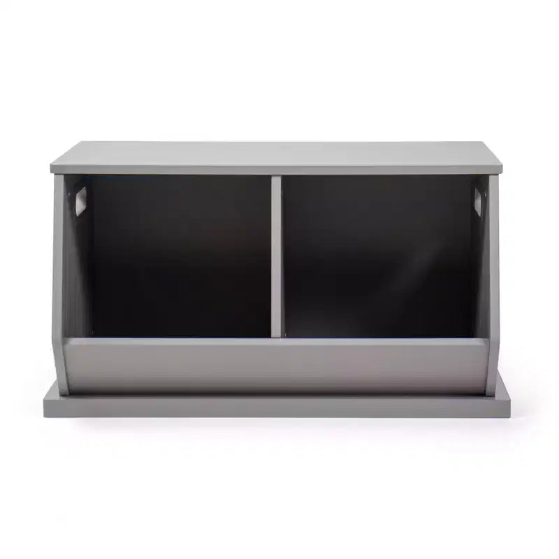 Wood Toy Storage Cubby and Kids' Bookcase Gray - Toy Organizer, MDF Frame, Open Shelf, 2+ Years