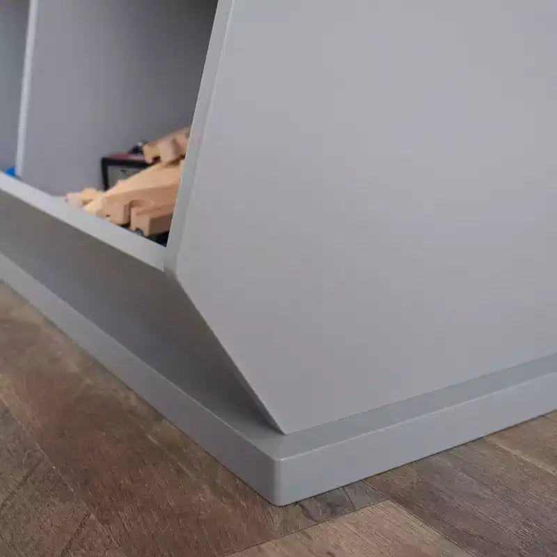 Wood Toy Storage Cubby and Kids' Bookcase Gray - Toy Organizer, MDF Frame, Open Shelf, 2+ Years