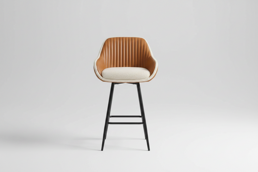 Counter Height Bar Chair with Backs and Armrests, 360 Swivel for Home Bar Pubs