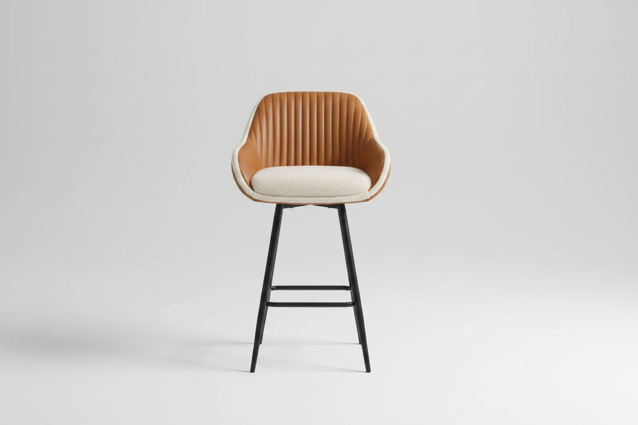Counter Height Bar Chair with Backs and Armrests, 360 Swivel for Home Bar Pubs