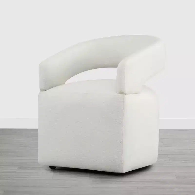 Modern Dining Chair with Casters & Open Back