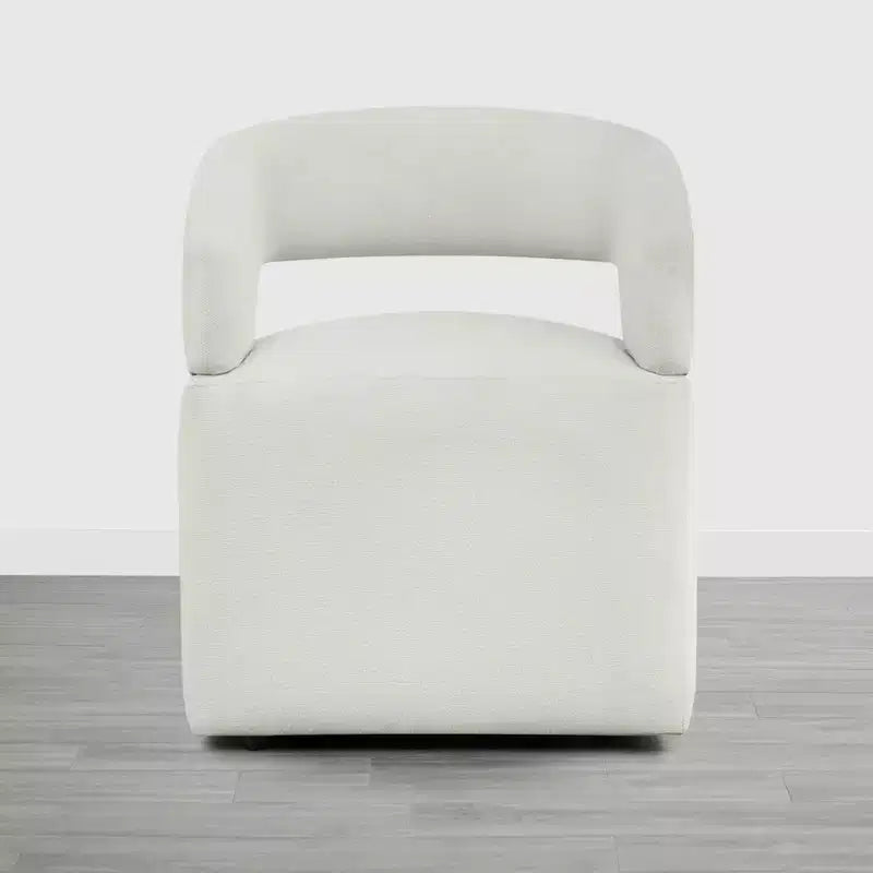 Modern Dining Chair with Casters & Open Back