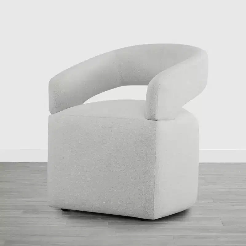 Modern Dining Chair with Casters & Open Back