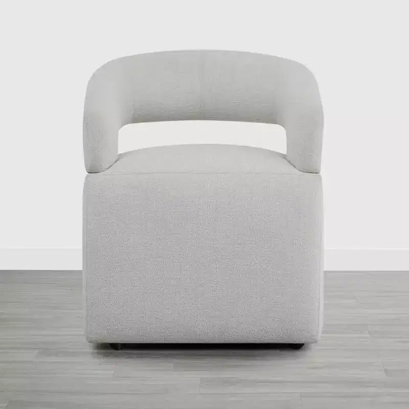 Modern Dining Chair with Casters & Open Back