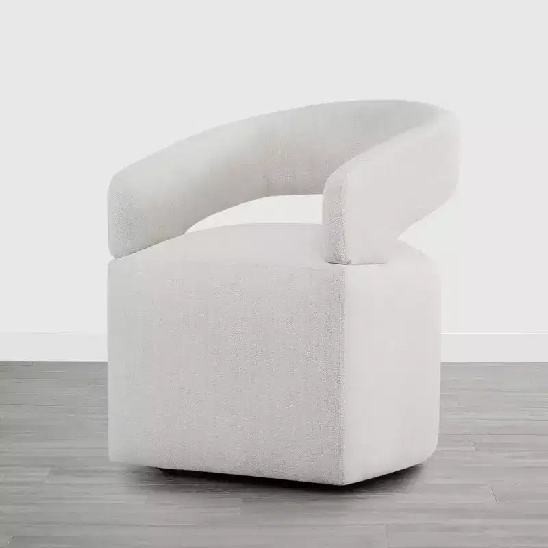 Modern Dining Chair with Casters & Open Back