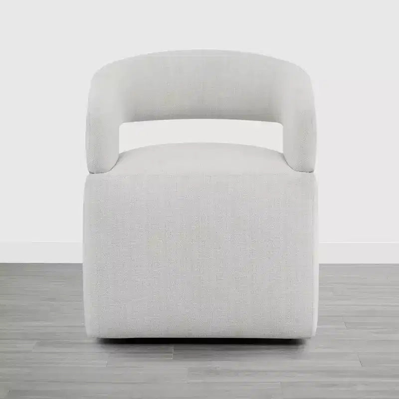 Modern Dining Chair with Casters & Open Back