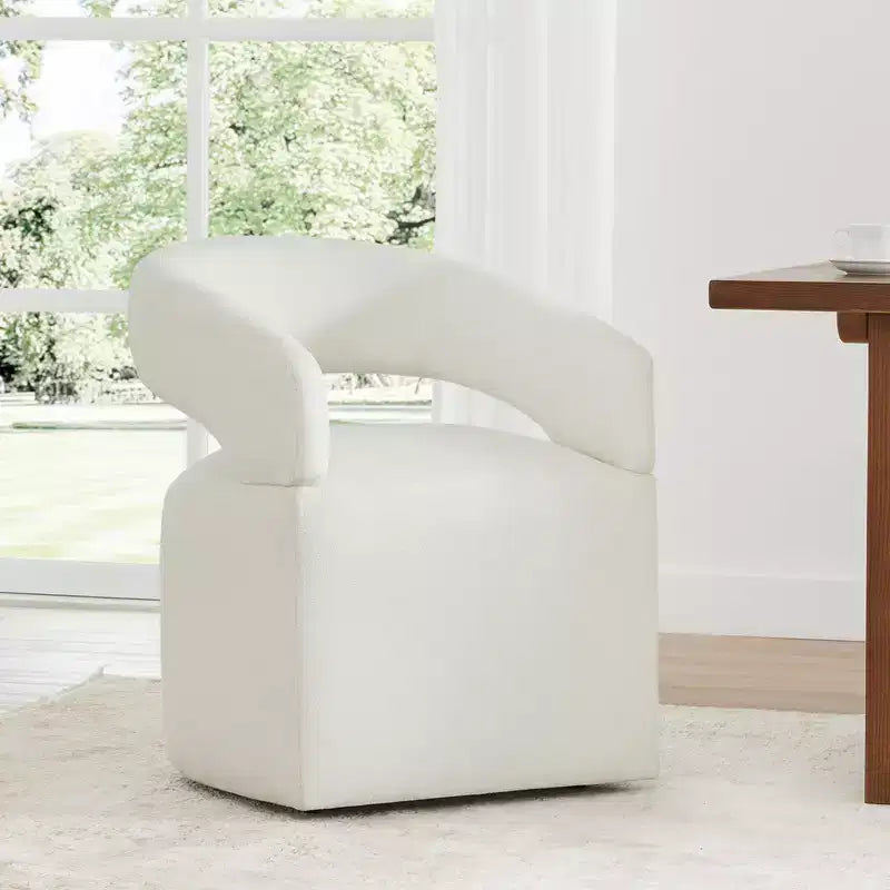 Spruce&Spring Modern Dining Chair with Casters & Open Back