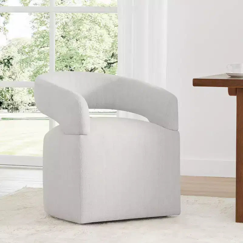 Modern Dining Chair with Casters & Open Back
