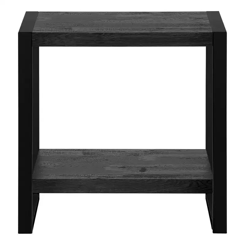 24 Black End Table With Shelf