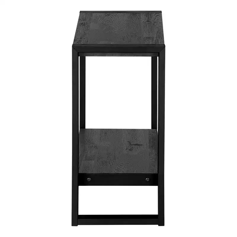 24 Black End Table With Shelf