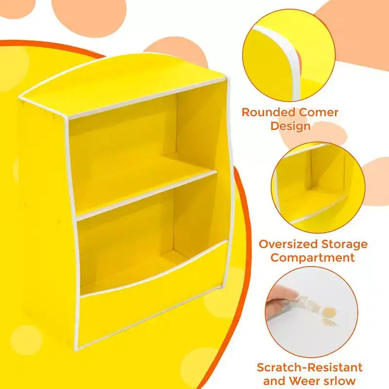 Toy Bookshelf & Storage Organizer, Playroom Toy Organizer & Storage, 2 Tier Wood Toy Storage Organizer for Kids Rooms, Living Room, Bedroom