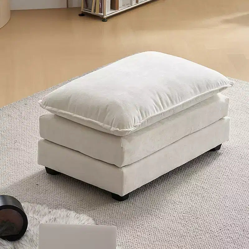 Karl Home 35.4'' Double Cushion Blue Chenille Ottoman