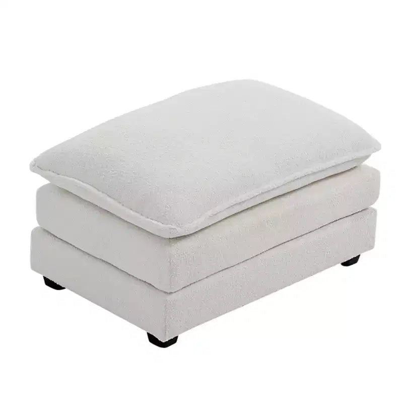 35.4'' Double Cushion Blue Chenille Ottoman