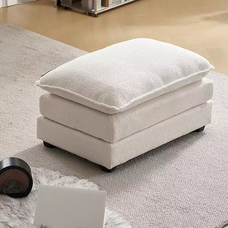 35.4'' Double Cushion Blue Chenille Ottoman