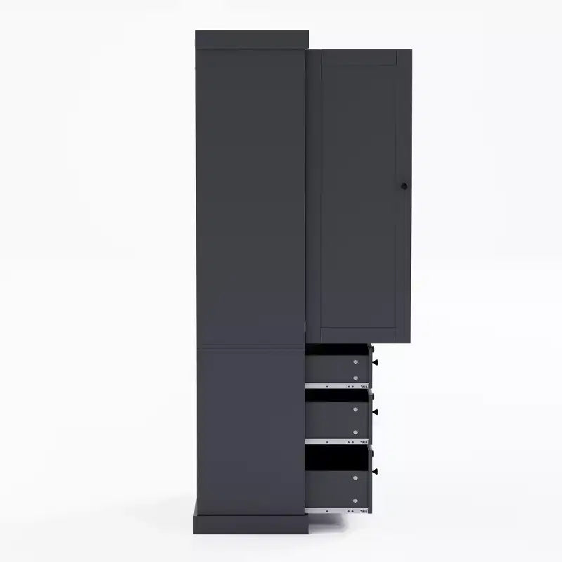 77in Farmhouse Pantry Cabinet, Freestanding Tall Cabinet with 3 Adjustable Shelves, 8 Door Shelves, 3 Drawers, Storage Cabinet for Kitchen