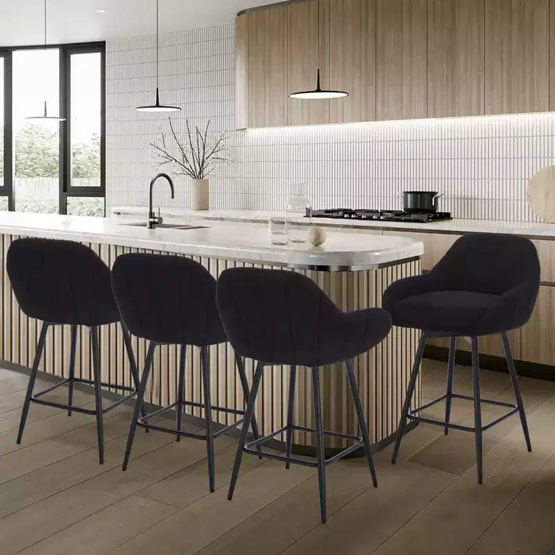 Counter Height Bar Chair with Backs and Armrests, 360 Swivel for Home Bar Pubs