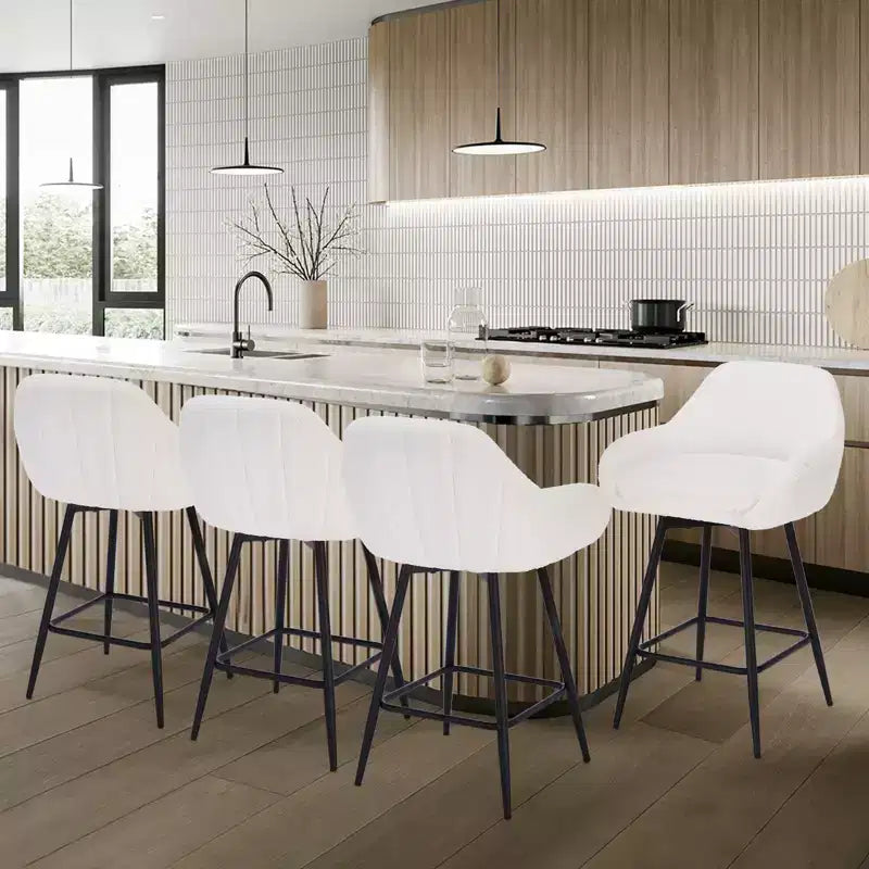 Counter Height Bar Chair with Backs and Armrests, 360 Swivel for Home Bar Pubs