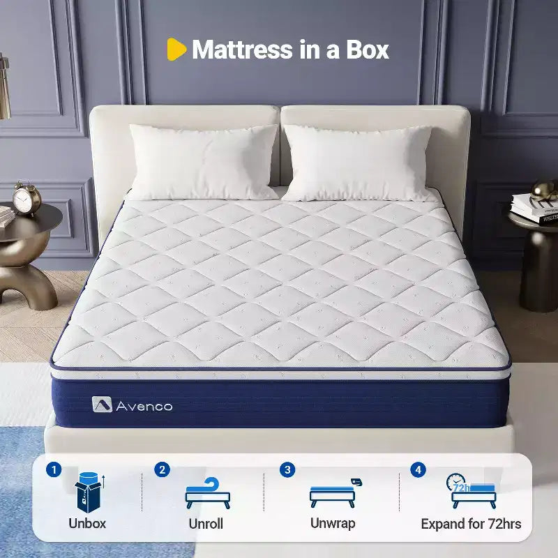 10-in Medium Full Hybrid Memory Foam/Coil Blend Mattress in a Box