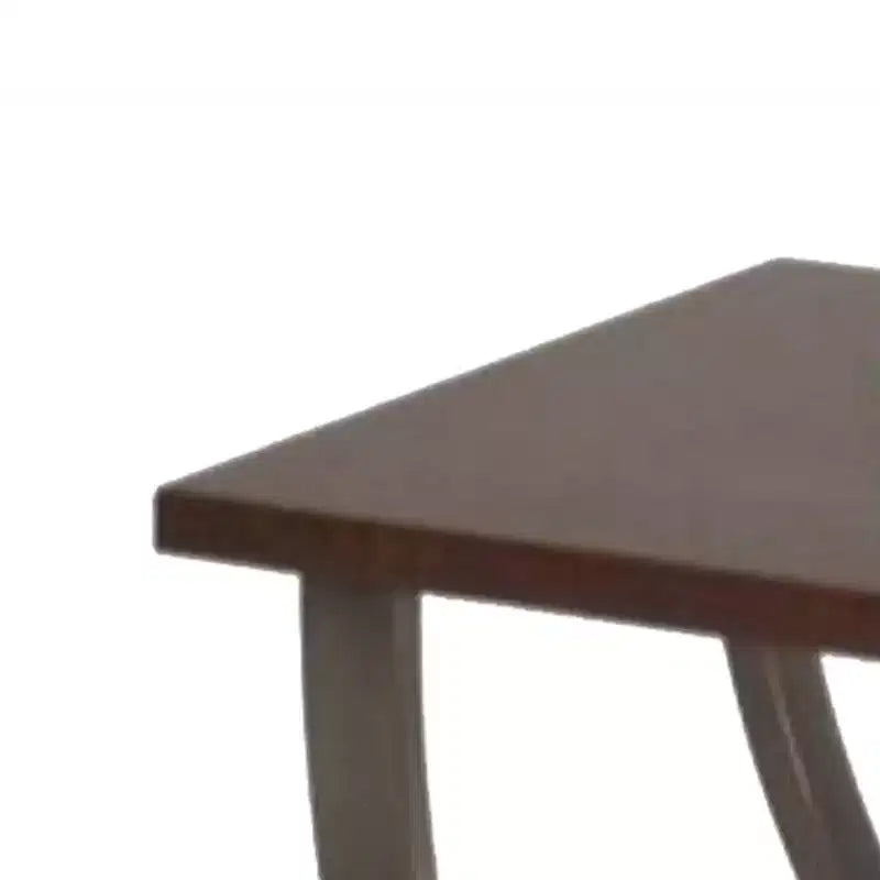Wood and Metal End Table with Sweeping Legs