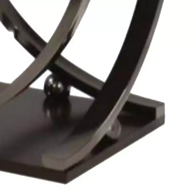 Wood and Metal End Table with Sweeping Legs