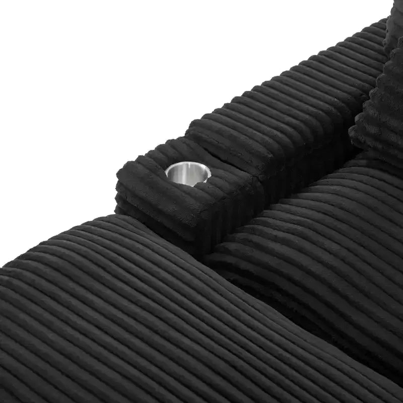 Modern Corduroy Loveseat Sofa with Two Movable Ottomans