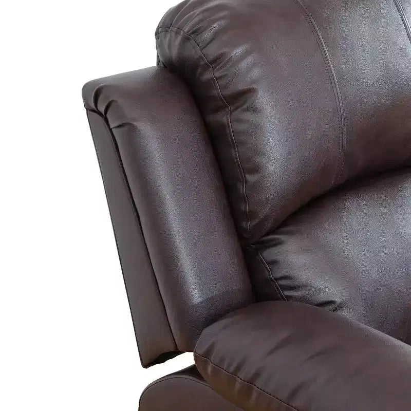 Power Recliner Chair, Breathable Leather Electric Reclining Chair with Adjustable Backrest for Living Room, Brown