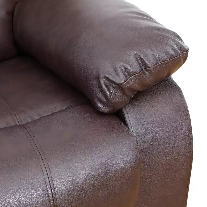 Power Recliner Chair, Breathable Leather Electric Reclining Chair with Adjustable Backrest for Living Room, Brown