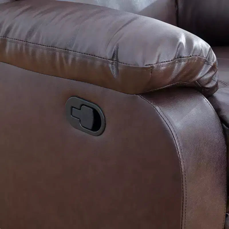 Power Recliner Chair, Breathable Leather Electric Reclining Chair with Adjustable Backrest for Living Room, Brown