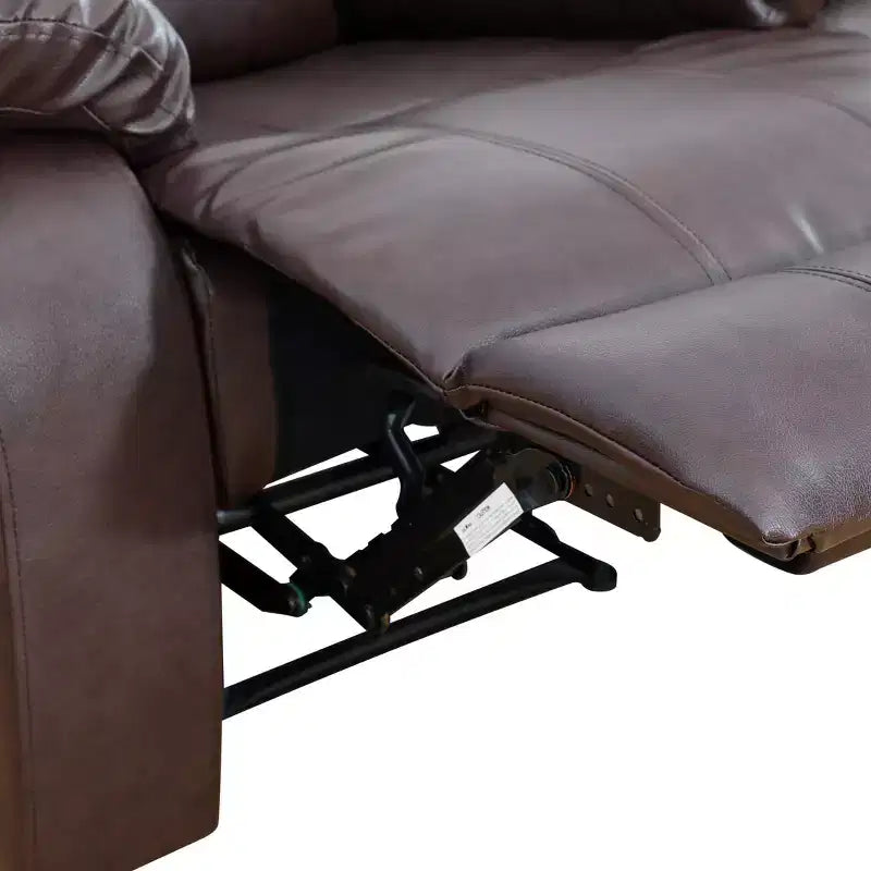 Power Recliner Chair, Breathable Leather Electric Reclining Chair with Adjustable Backrest for Living Room, Brown