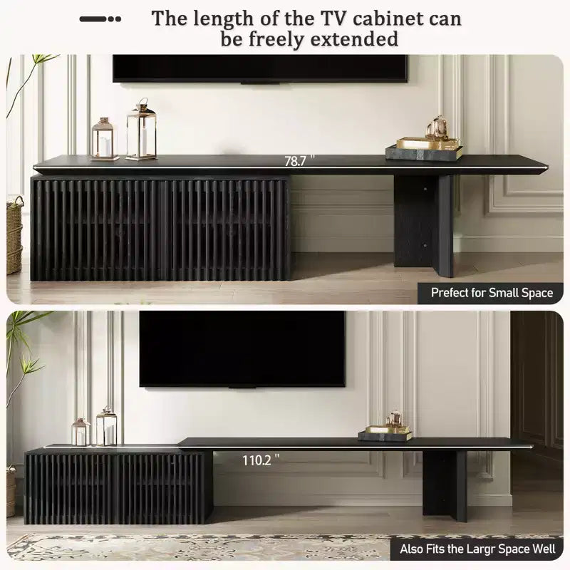 78.7-110Extendable TV Media Console for Up to 55+ Inch,Modern TV Stand,Entertainment Center with Storage