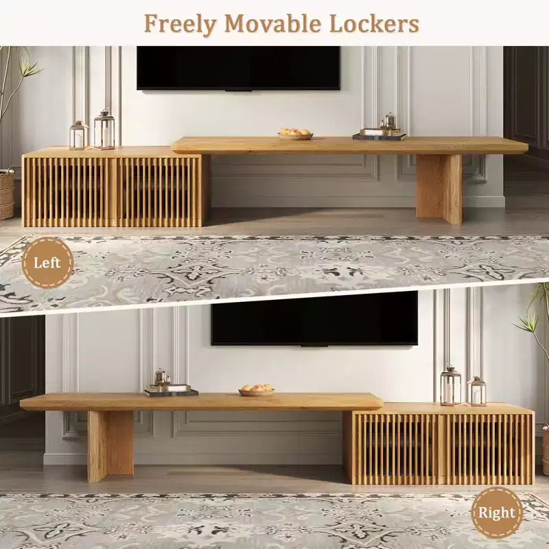 78.7-110Extendable TV Media Console for Up to 55+ Inch,Modern TV Stand,Entertainment Center with Storage