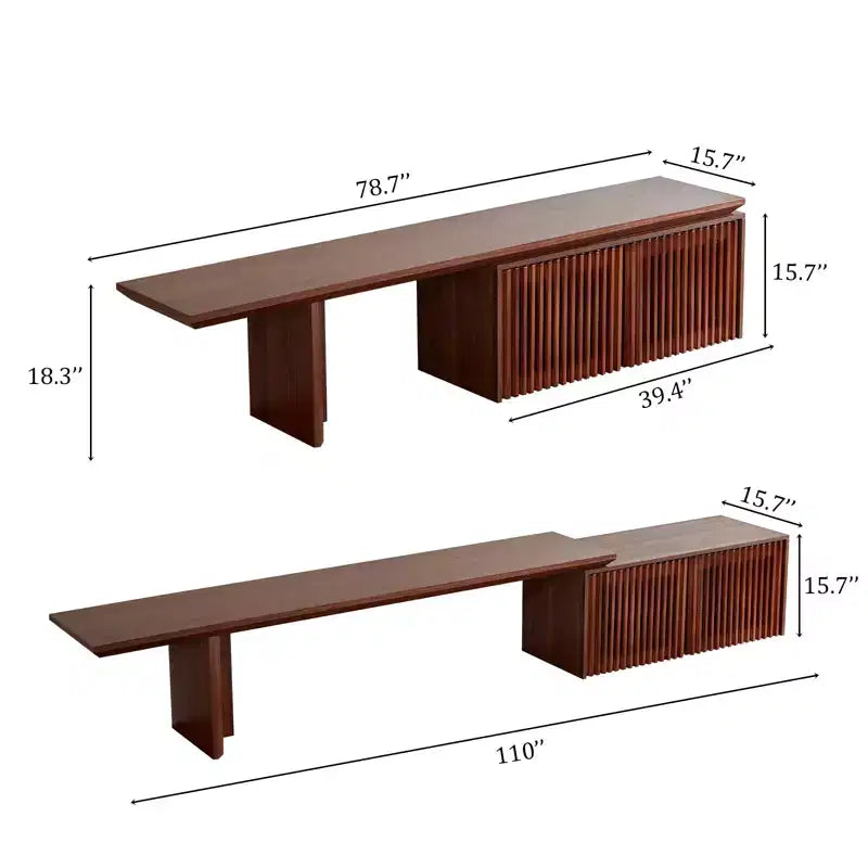 78.7-110Extendable TV Media Console for Up to 55+ Inch,Modern TV Stand,Entertainment Center with Storage