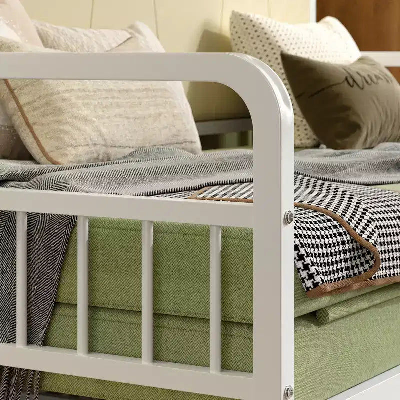 Daybed with Trundle Bed, Bed Frame with Storage Headboard and Charging Station, Sofa Day Bed with Strong Support for Living Room or Bedroom