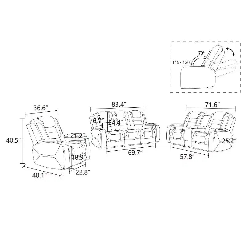 Power Reclining Loveseat Sofa, Electric 2-Seat Leather Recliner with USB Charging, Storage & Cup Holders for Living Room, White