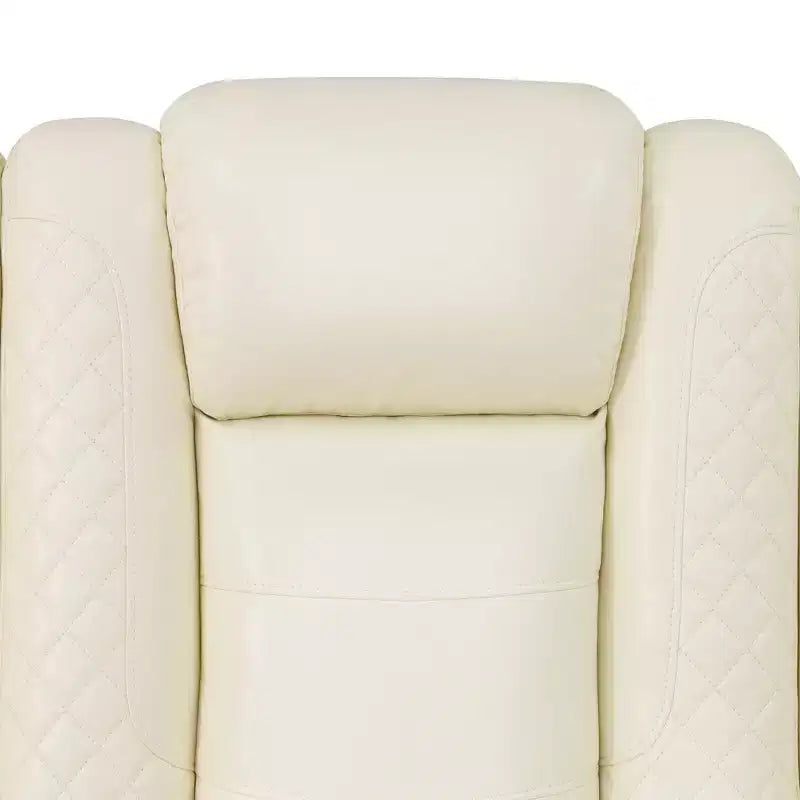 Power Reclining Loveseat Sofa, Electric 2-Seat Leather Recliner with USB Charging, Storage & Cup Holders for Living Room, White