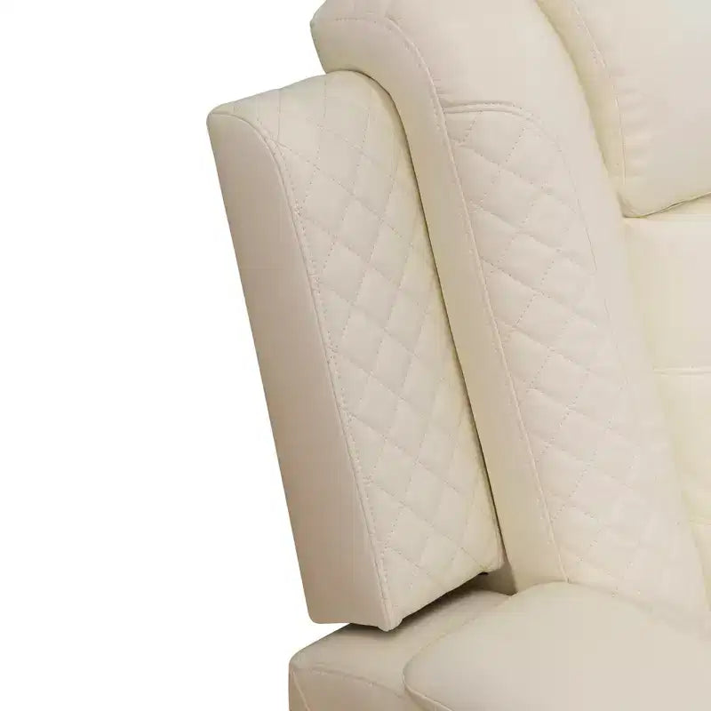 Power Reclining Loveseat Sofa, Electric 2-Seat Leather Recliner with USB Charging, Storage & Cup Holders for Living Room, White