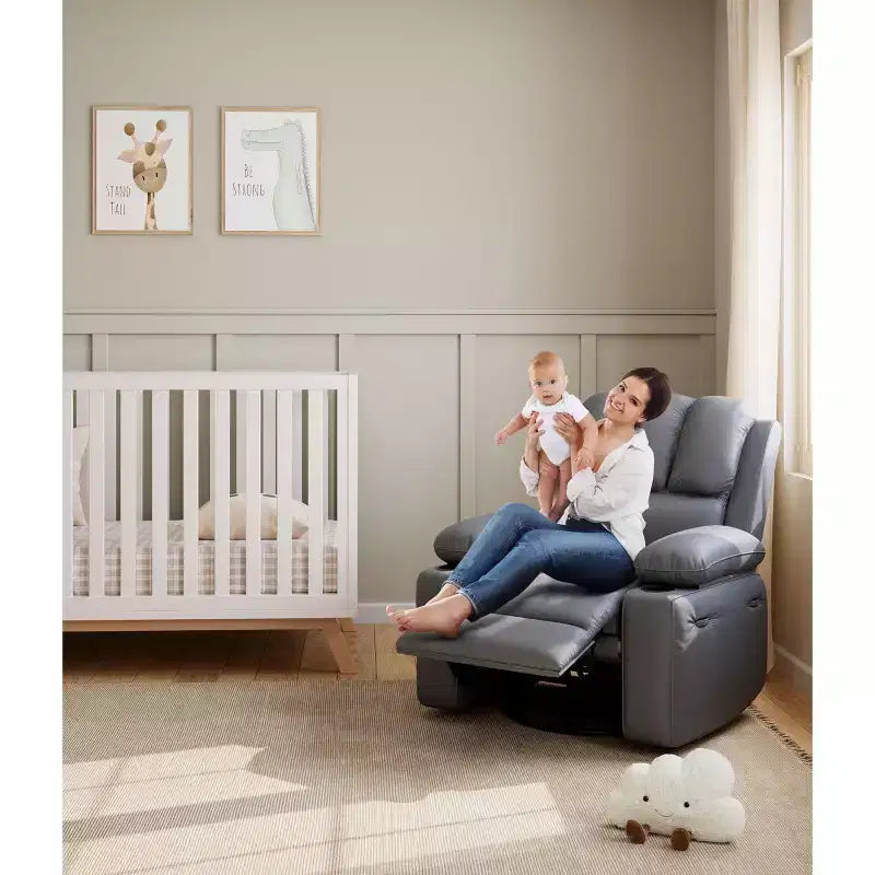 Oversized Electric Recliner 360 Swivel Massage Chair with Heat & Cup Holder for Living Room/Bedroom/Nursery