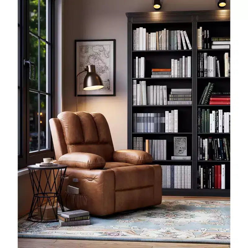 Oversized Electric Recliner 360 Swivel Massage Chair with Heat & Cup Holder for Living Room/Bedroom/Nursery
