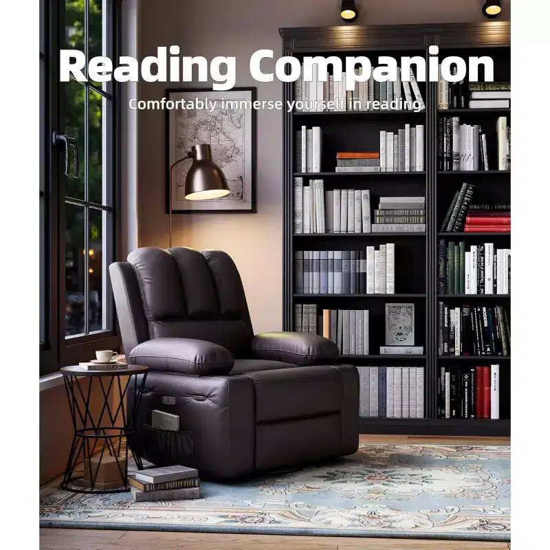 Oversized Electric Recliner 360 Swivel Massage Chair with Heat & Cup Holder for Living Room/Bedroom/Nursery