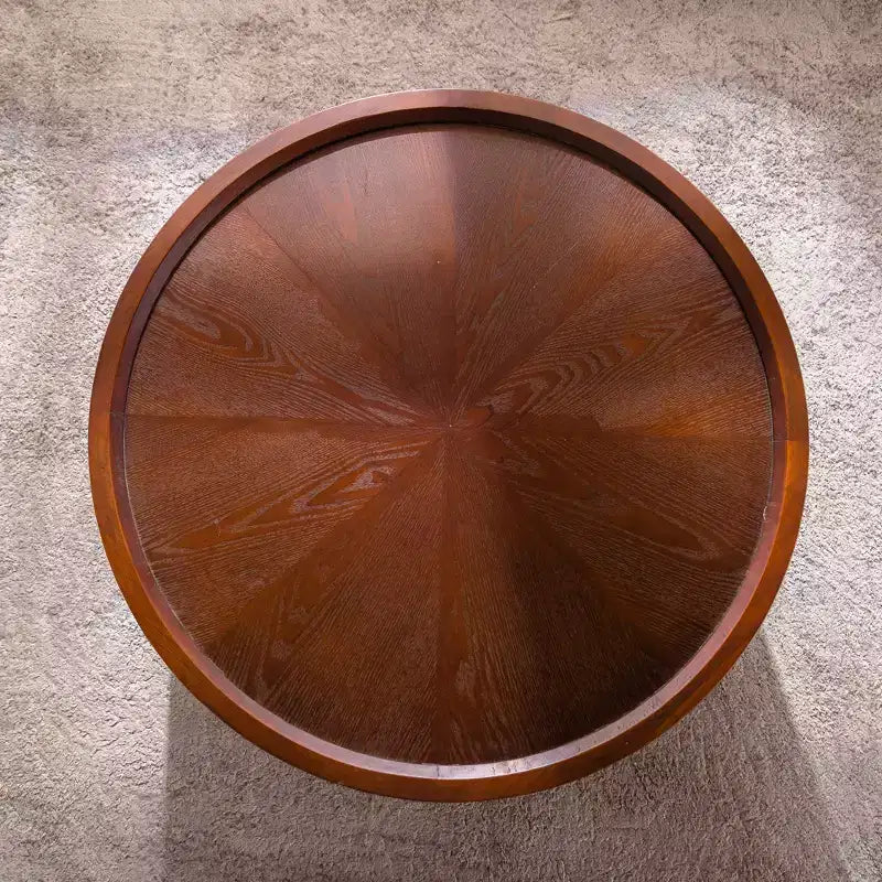 Modern Round Hidden Storage Coffee Table with Removable Top