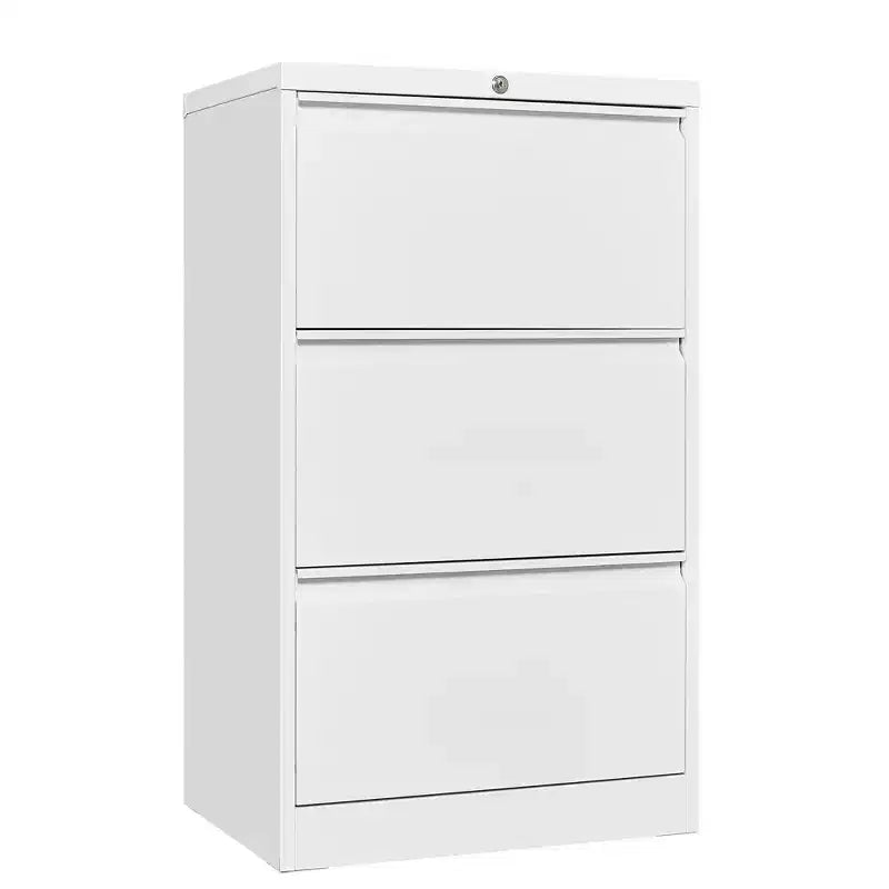 3 Drawer File Cabinet with Lock, Metal Vertical Filing Storage Cabinet, Under Desk Filing Cabinet for Home, Fit Letter/A4/Legal Size File
