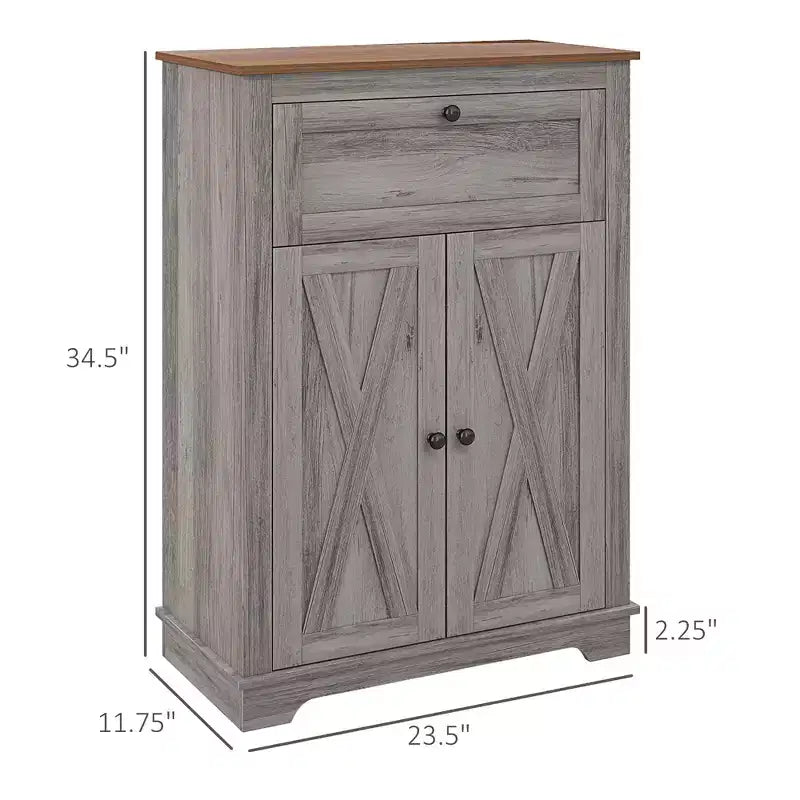 Farmhouse Sideboard Storage Cabinet with Doors and Drawer for Kitchen, Living room, 23.5x11.75x34.5