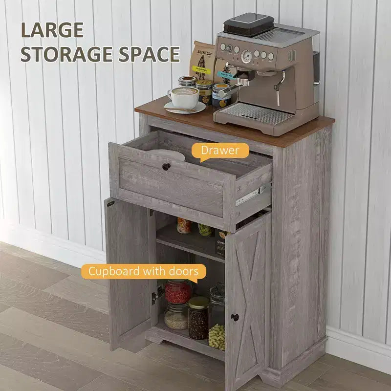 Farmhouse Sideboard Storage Cabinet with Doors and Drawer for Kitchen, Living room, 23.5x11.75x34.5