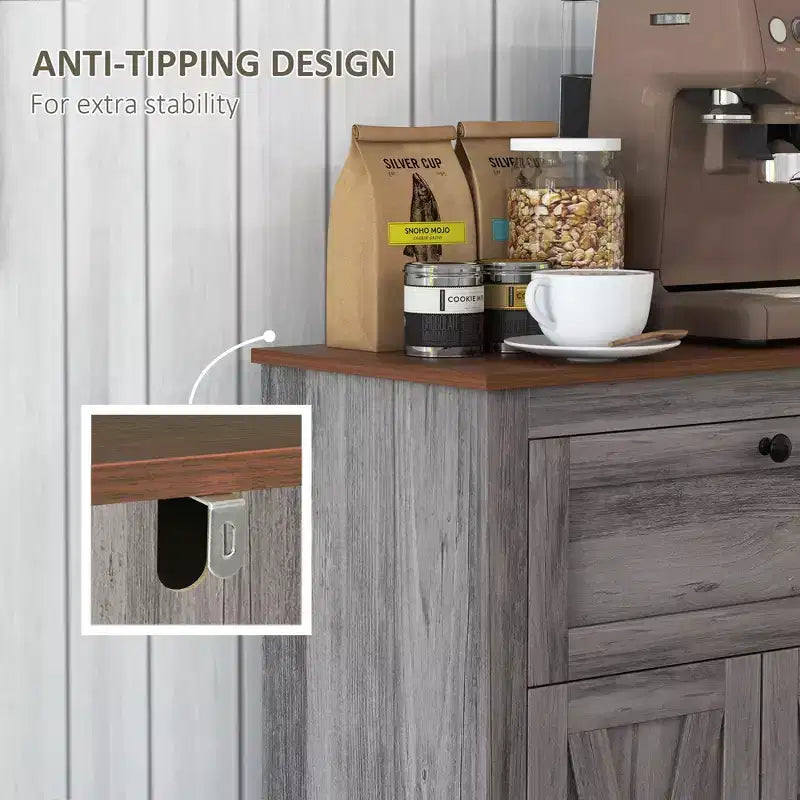 Farmhouse Sideboard Storage Cabinet with Doors and Drawer for Kitchen, Living room, 23.5x11.75x34.5