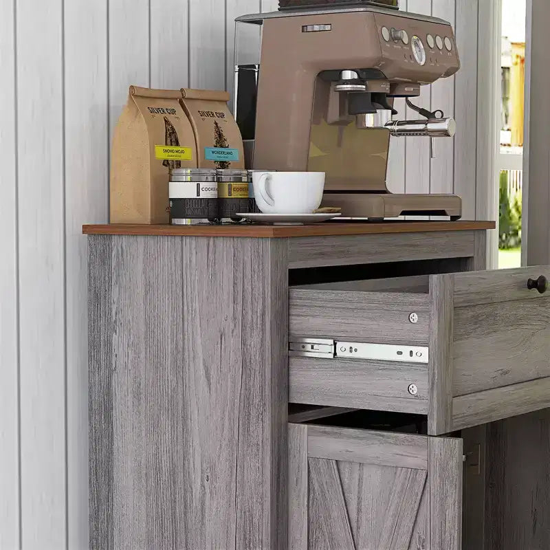 Farmhouse Sideboard Storage Cabinet with Doors and Drawer for Kitchen, Living room, 23.5x11.75x34.5