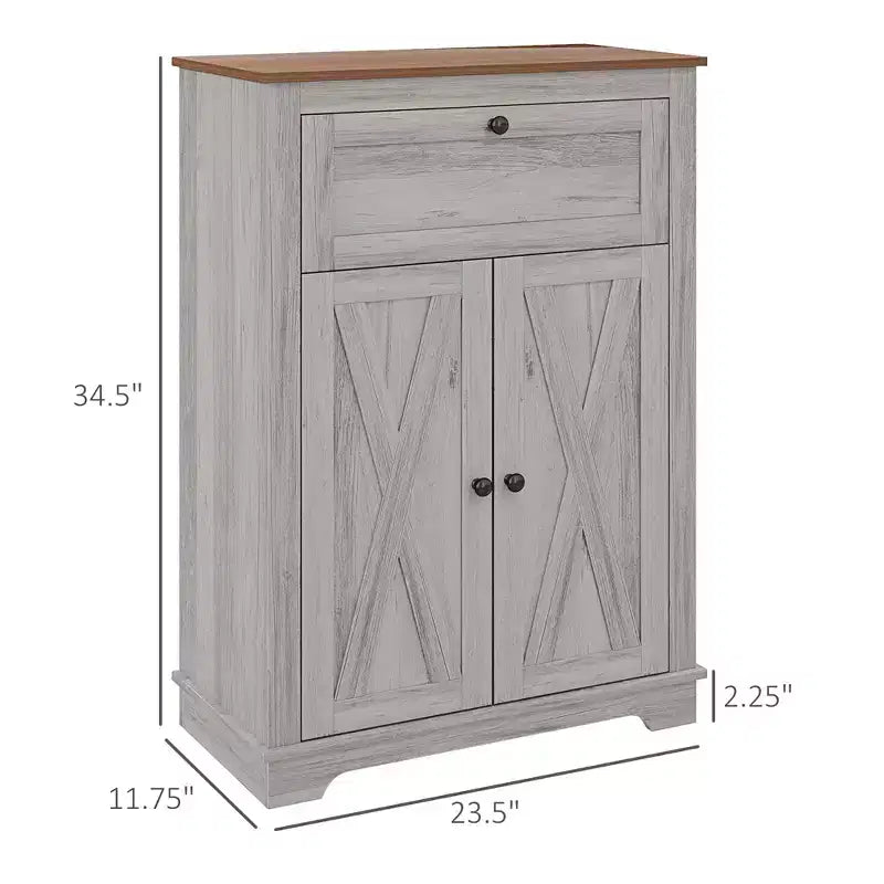 Farmhouse Sideboard Storage Cabinet with Doors and Drawer for Kitchen, Living room, 23.5x11.75x34.5