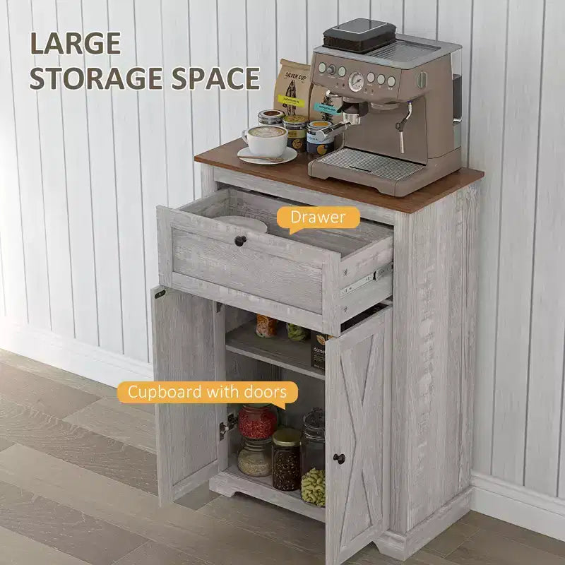 Farmhouse Sideboard Storage Cabinet with Doors and Drawer for Kitchen, Living room, 23.5x11.75x34.5