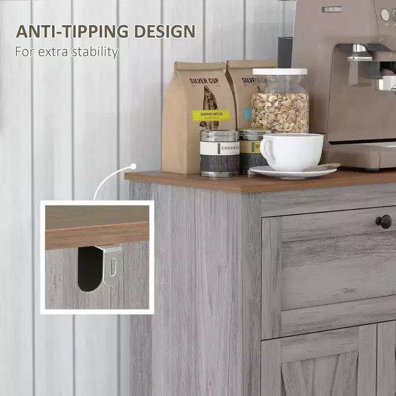 Farmhouse Sideboard Storage Cabinet with Doors and Drawer for Kitchen, Living room, 23.5x11.75x34.5