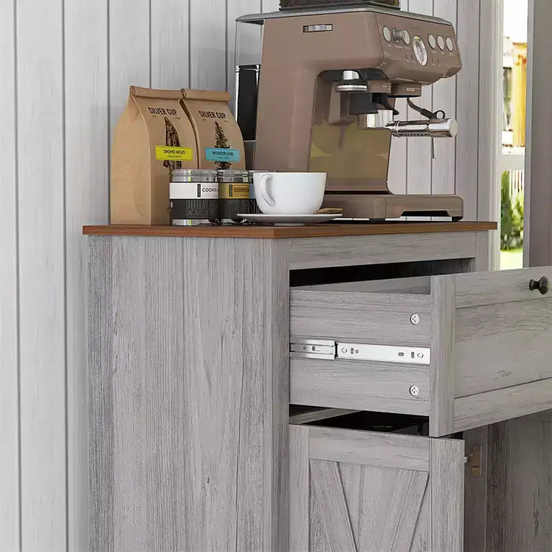 Farmhouse Sideboard Storage Cabinet with Doors and Drawer for Kitchen, Living room, 23.5x11.75x34.5